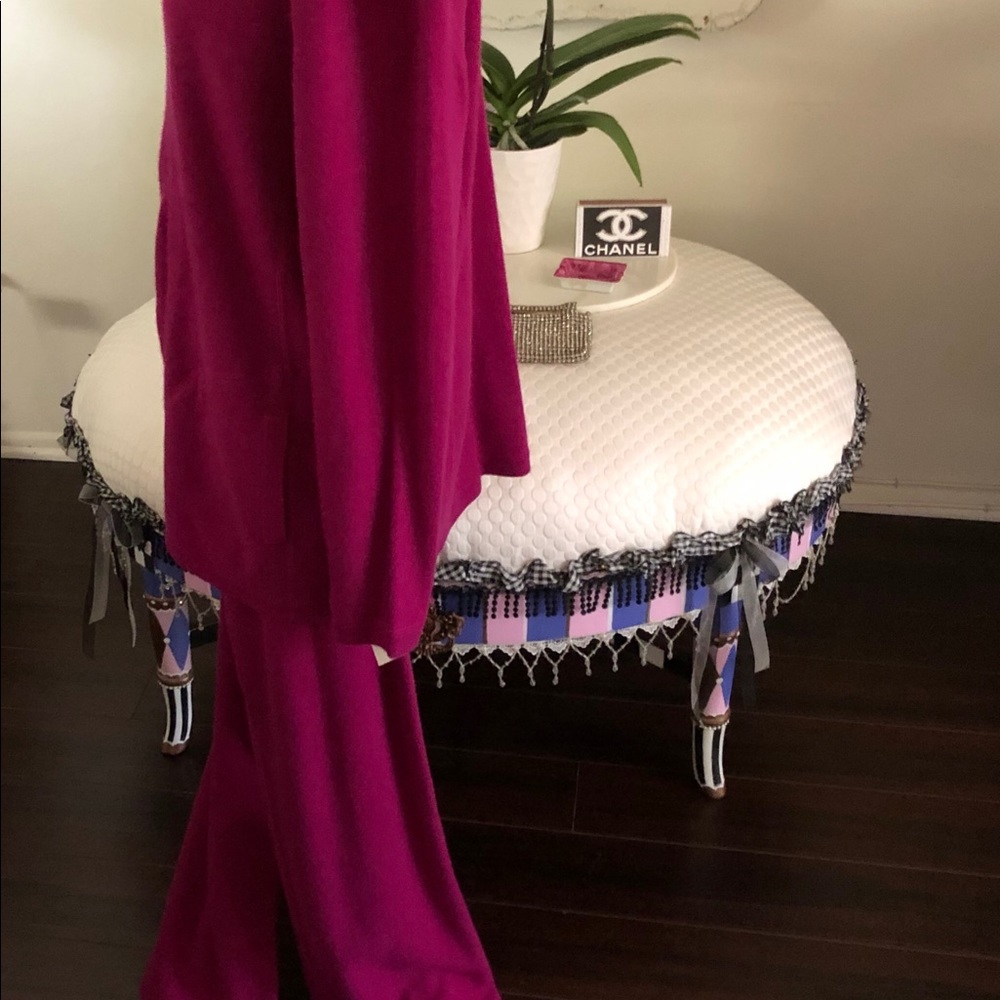 Nm 100% Cashmere Berry Colored Jacket Size Xl *Ma… - image 6